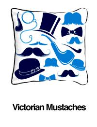 Victorian Mustaches Blue 